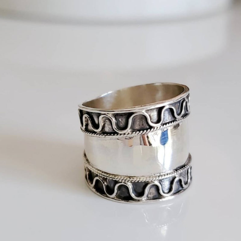 Sterling Silver Concave Thumb Ring