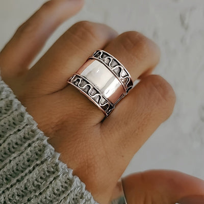 Sterling Silver Concave Thumb Ring