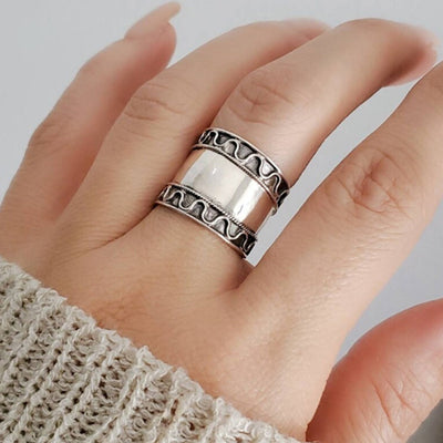 Sterling Silver Concave Thumb Ring