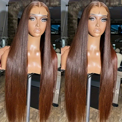 13x6 Chocolate Brown Lace Front Wigs Human Hair With Baby Hair