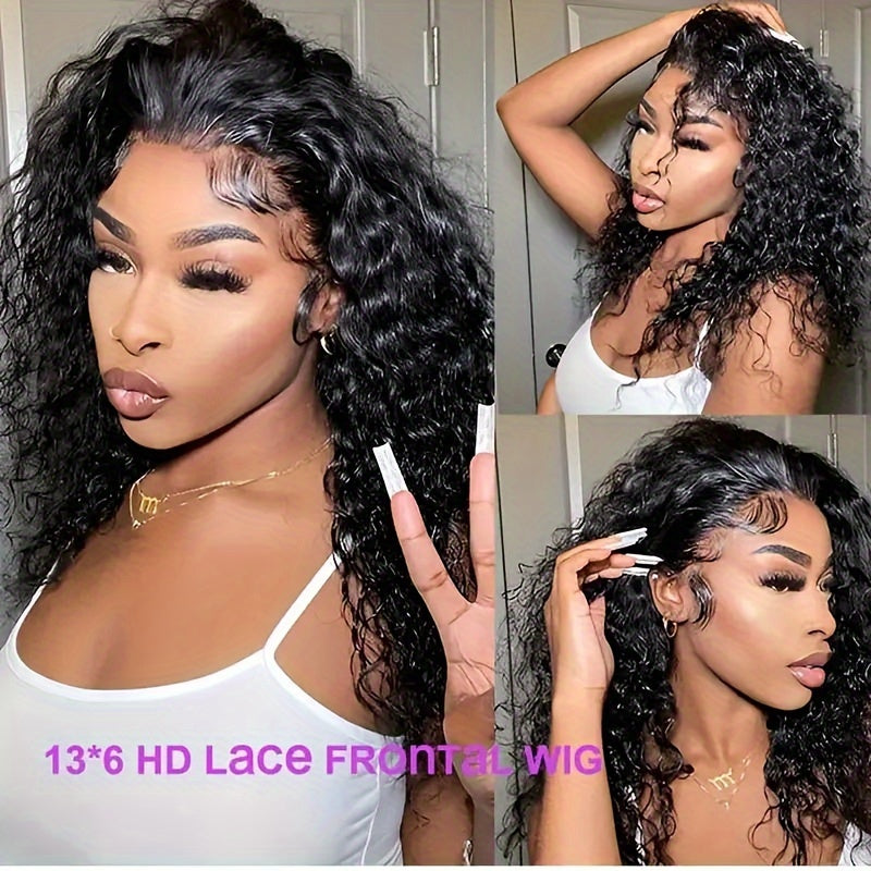 Put On And Go 13x6 Water Wave Glueless Human Hair Pre Plucked Pre Cut Human Hair Wig