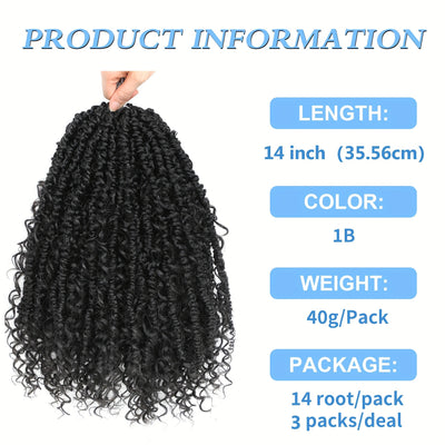 Goddess Passion Twist Crochet Hair 14 Inch 3 Packs