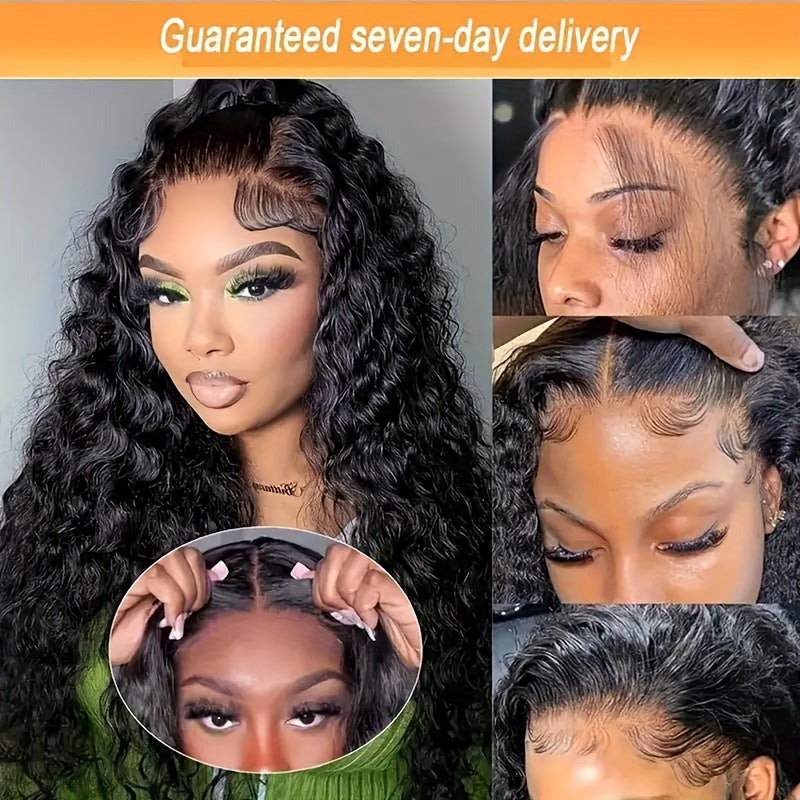 Put On And Go 13x6 Water Wave Glueless Human Hair Pre Plucked Pre Cut Human Hair Wig