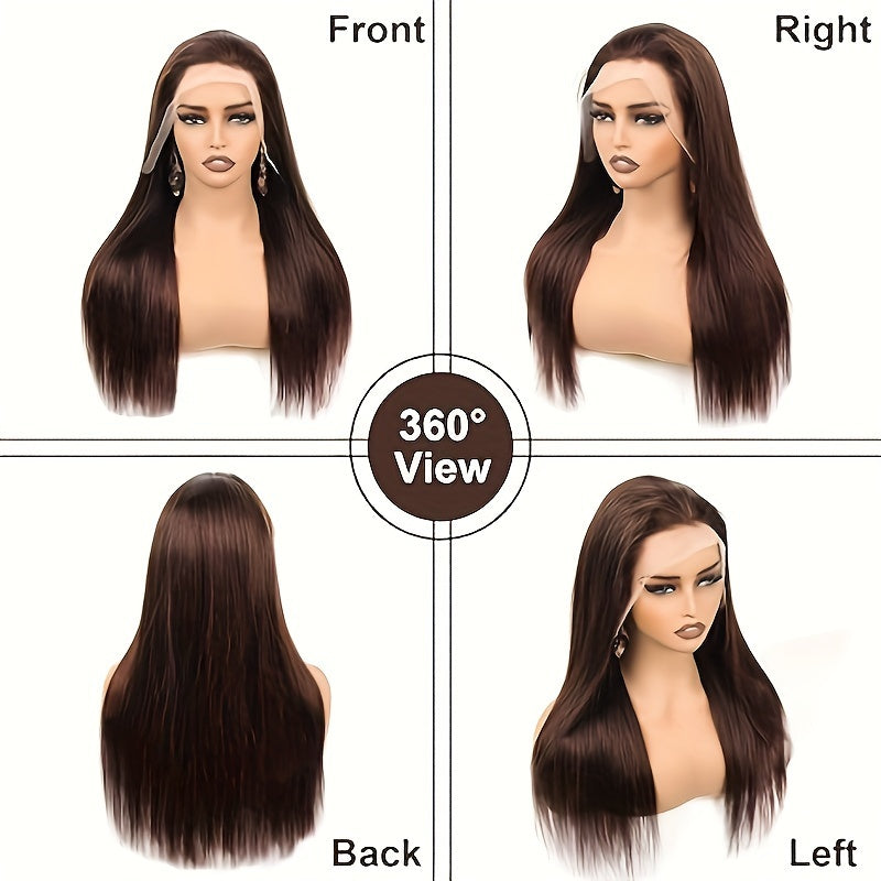 13x6 Chocolate Brown Lace Front Wigs Human Hair With Baby Hair