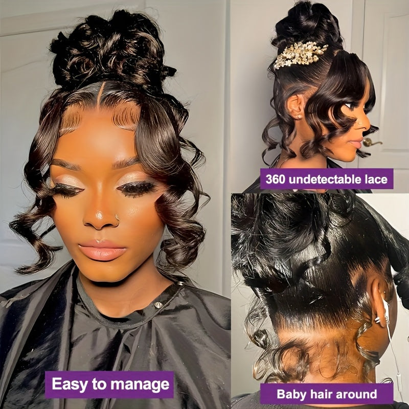 Brazillian Body Wave 360 Full Lace Front Wigs Human Hair Pre Plucked with Baby Hair