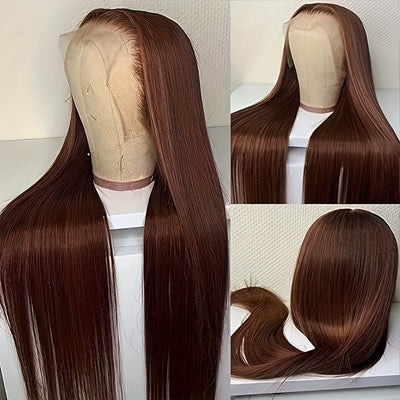 13x6 Chocolate Brown Lace Front Wigs Human Hair With Baby Hair