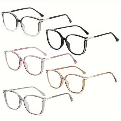 5 Pairs Square Oversized Luxury Reading Glasses For Women