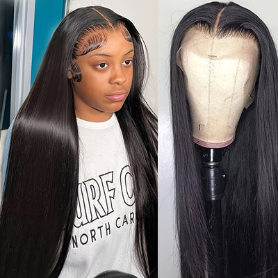 13x6 Free Part Long Straight Auburn Synthetic Lace Front Wigs Pre Plucked Hairline Glueless