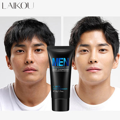 LAIKOU Men Facial Cleanser Face Washing Moisturizing Man Skin Care Oil Control Blackhead Remove Scrub Cosmetics Deep Norishing