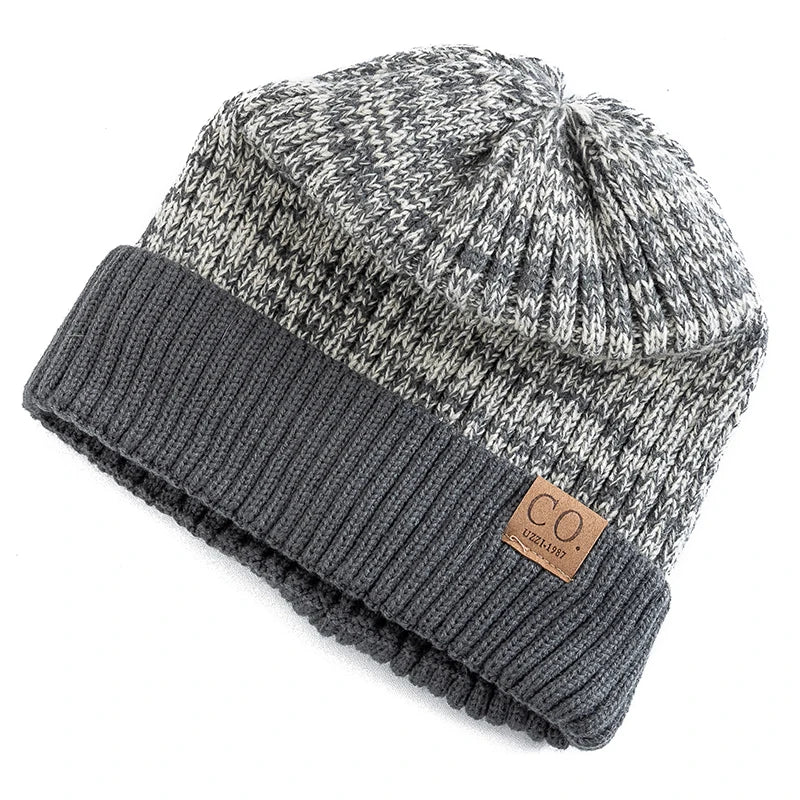 New Unisex Two-Tone Men Winter Knitted Hat