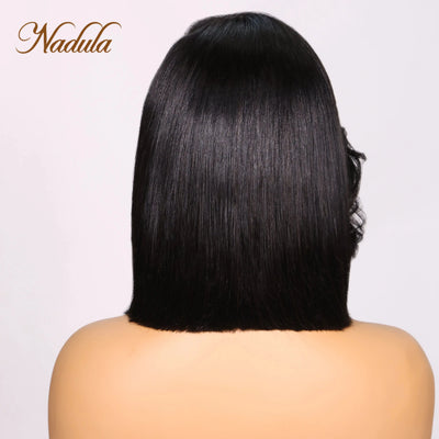 Bye Bye Knots Wig 2.0™ | 7x5 Layer Cut Straight Hairstylist Same Wig Tiny Bleached Lace Frontal Black Feathered Bob Wig