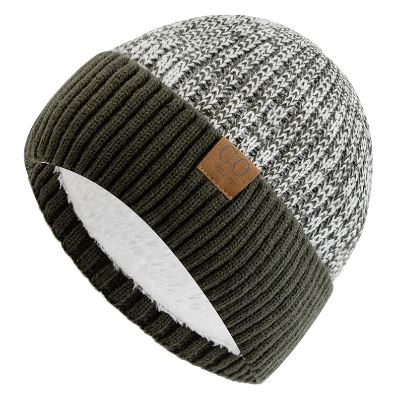 New Unisex Two-Tone Men Winter Knitted Hat
