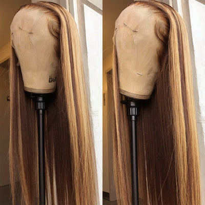 Honey Blonde Transparent 13x4 Lace Frontal Human Hair Wig
