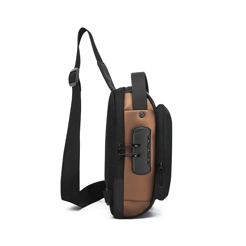 Small Version Men's Waist Packs Chest Fanny Anti-theft Password Lock Shoulder Bag