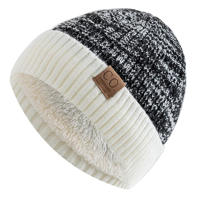 New Unisex Two-Tone Men Winter Knitted Hat