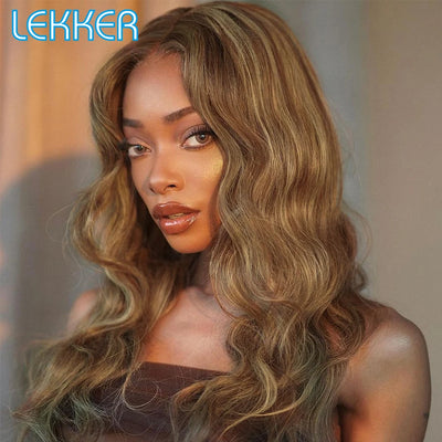 Brazillian Remy Highlight Brown Loose Deep Wave 13x6x1 Lace Front Human Hair Wig