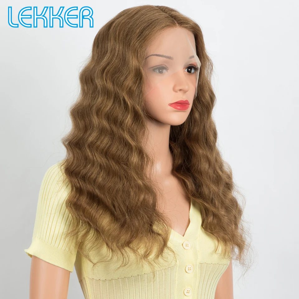 Brazillian Remy Highlight Brown Loose Deep Wave 13x6x1 Lace Front Human Hair Wig