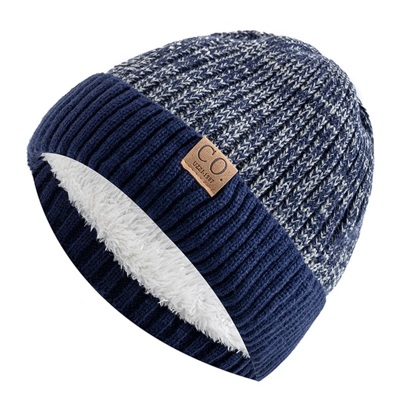New Unisex Two-Tone Men Winter Knitted Hat