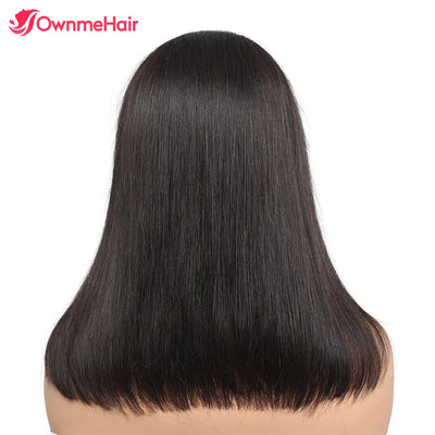 Brazillian Remy Glueless Wig Straight Bob Human Hair Wigs 13x4 Lace Frontal Pre-pluckedli
