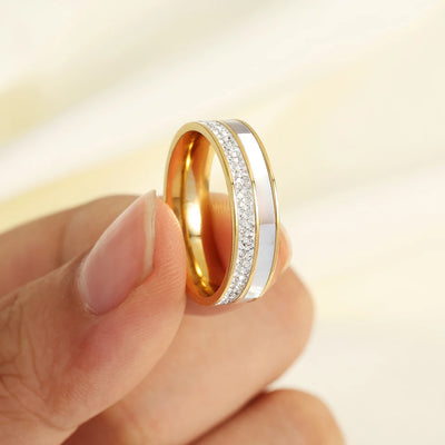 Exquisite Waterproof Stainless Steel Engagement Ring