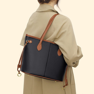 Genuine Leather Cowhide Women Tote Large Capacity Handbag
