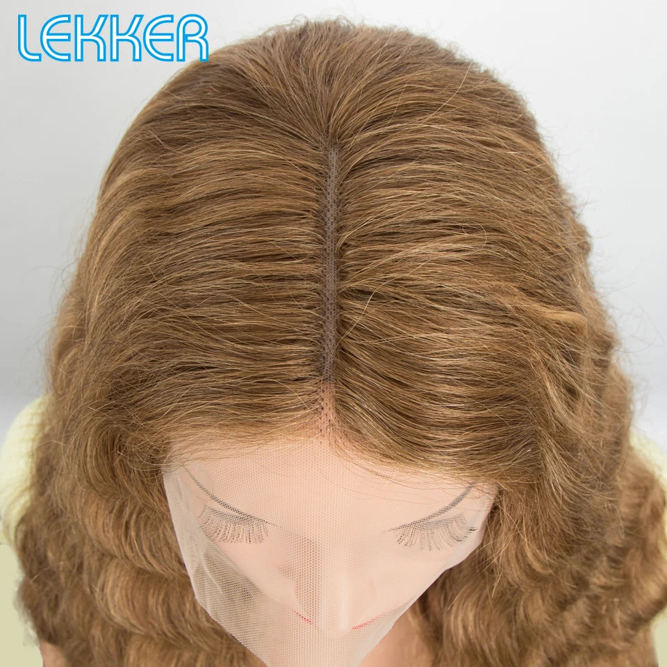 Brazillian Remy Highlight Brown Loose Deep Wave 13x6x1 Lace Front Human Hair Wig