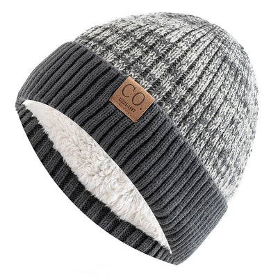 New Unisex Two-Tone Men Winter Knitted Hat