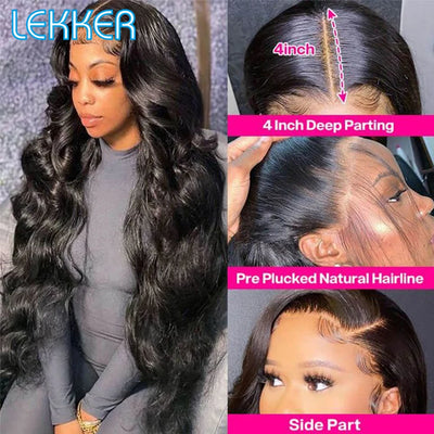 Brazilian Remy Body Wave 13x4 Lace Frontal Human Hair Wavy Wig