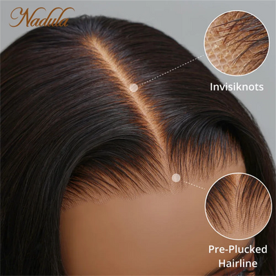 Bye Bye Knots Wig 2.0™ | 7x5 Layer Cut Straight Hairstylist Same Wig Tiny Bleached Lace Frontal Black Feathered Bob Wig