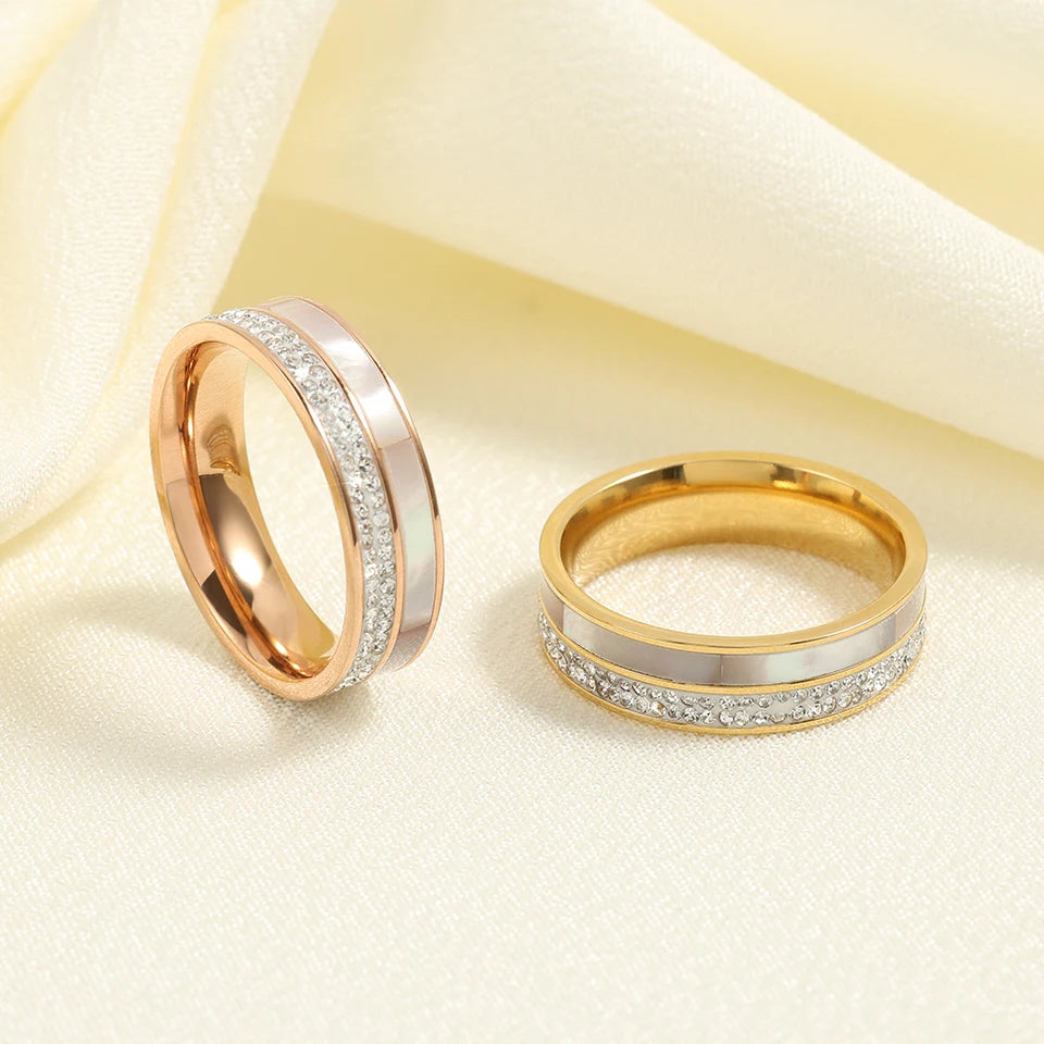 Exquisite Waterproof Stainless Steel Engagement Ring