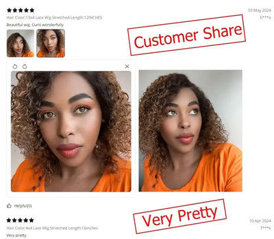 13x4 Jerry Curly Human Hair Ginger Brown Preplucked Transparent Lace Front Wig