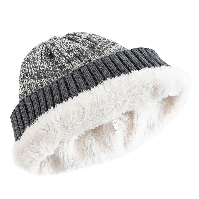 New Unisex Two-Tone Men Winter Knitted Hat