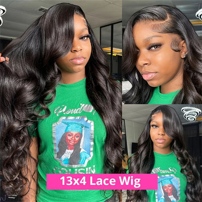 180% Density Brazillian Remy Glueless Versatile, Elegant 32" Body Wave HD Transparent Lace Front 100 % Human Hair Pre-Pluck Wig with Baby Hair