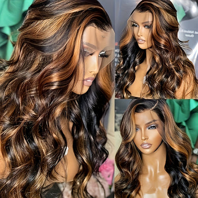 Ombre Highlight HD Transparent Lace Front Wigs Human Hair 13x6 Body Wave