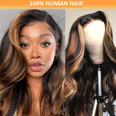 Ombre Highlight HD Transparent Lace Front Wigs Human Hair 13x6 Body Wave