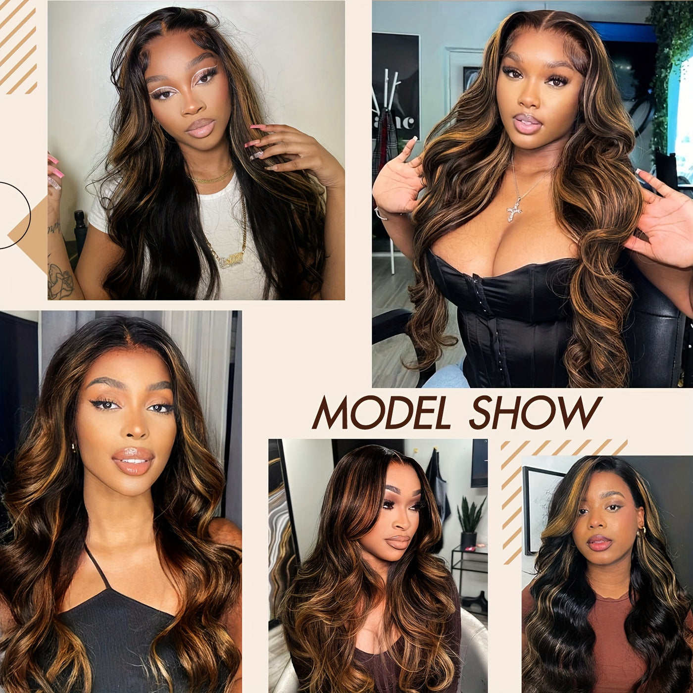 13x6 Highlight Lace Front Wig Body HD Lace Front Wigs Human Hair Pre Plucked FB/30 Ombre Glueless Wig