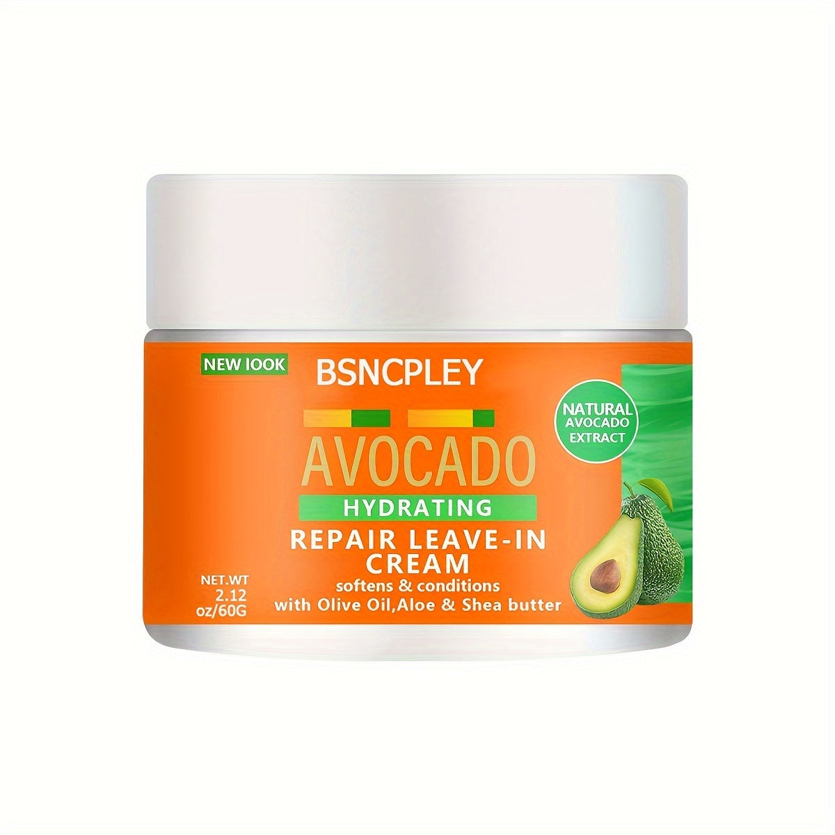 Avocado Hydrating Leave-In Hair Mask - Natural Extract with Olive Oil, Aloe Vera & Shea Butter for Soft, Conditioned Hair and Scalp