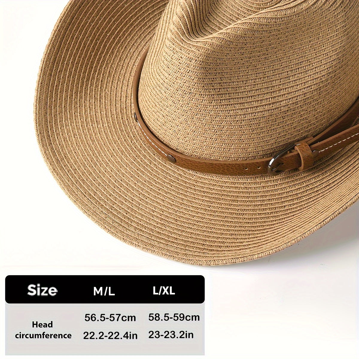 Unisex Wide Brim Straw Cowboy Hat