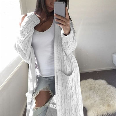Women Long Double-breasted Sweater