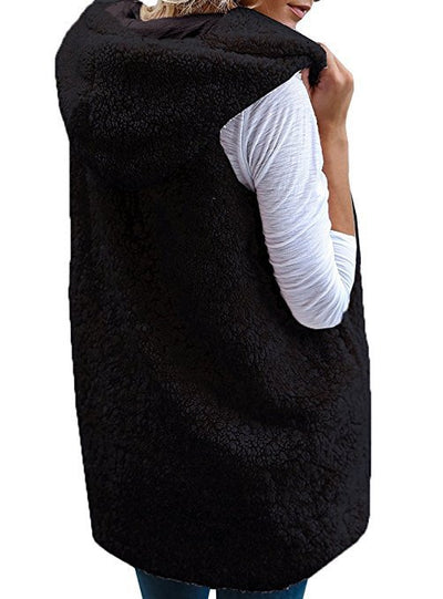 Women Cross-Border Style Plush Hooded Vest