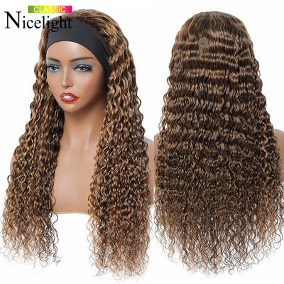 Peruvian Highlight Curly Headband Wigs