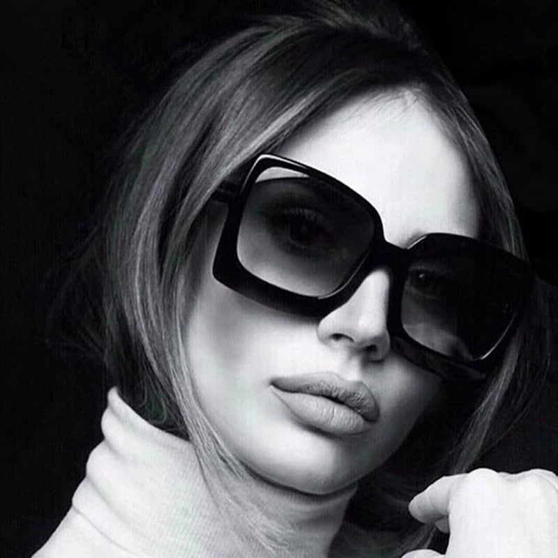 Women Big Frame Fashion Oversized Sunglasses- UV400