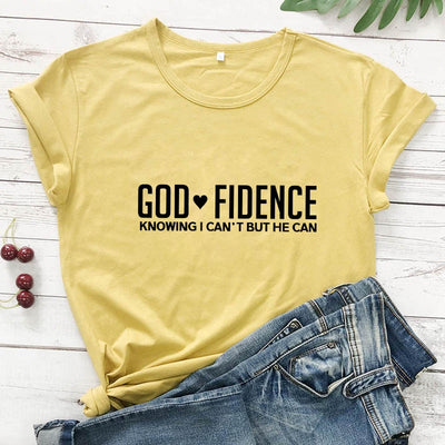 "God Fidence Knowing I Can" -Women Religious Christian Tshirt