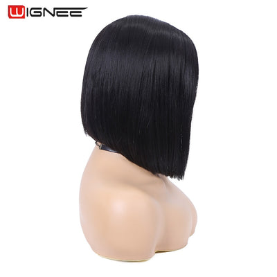 Bob Side Part Straight Synthetic Lace Wigs Glueless Synthetic Wigs
