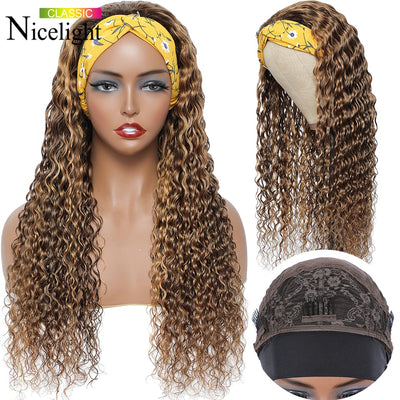 Peruvian Highlight Curly Headband Wigs