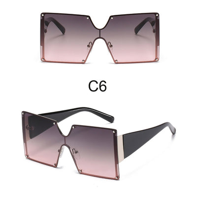Women Luxury Oversized Rimless Square Sunglasses