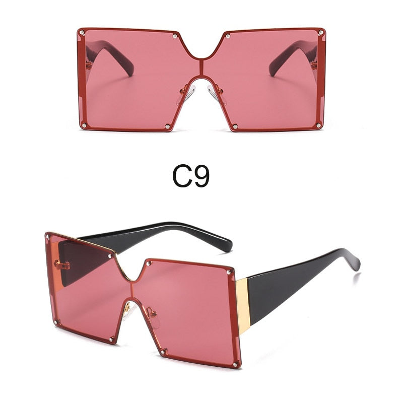 Women Luxury Oversized Rimless Square Sunglasses