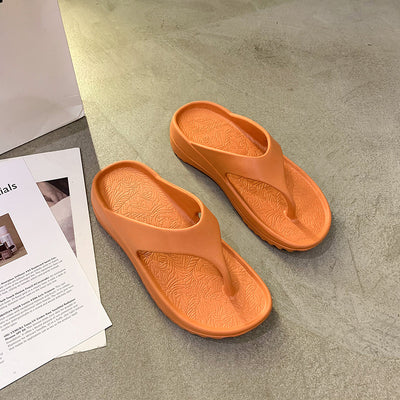 New flip-flops women wear summer fashion thick end slippers seaside sand beach soft bottom slippers men
