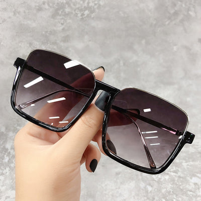 Women Big Square Frame Luxury Gradient Colors Vintage Sunglasses