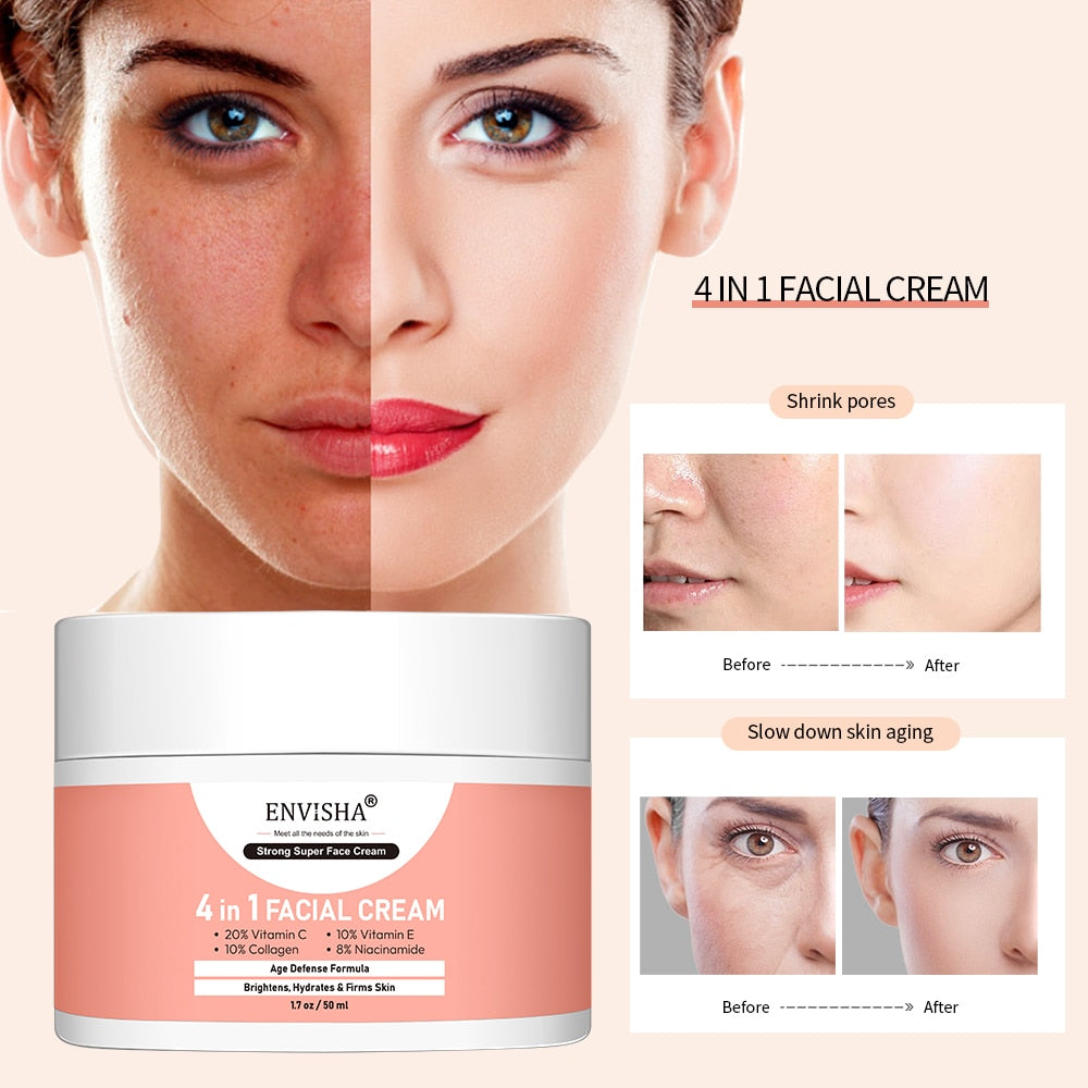 ENVISHA Collagen Face Cream Skin Care Anti-Aging Wrinkle Whitening Moisturizing Shrink Pores Fade Hyaluronic Acid Niacinamide